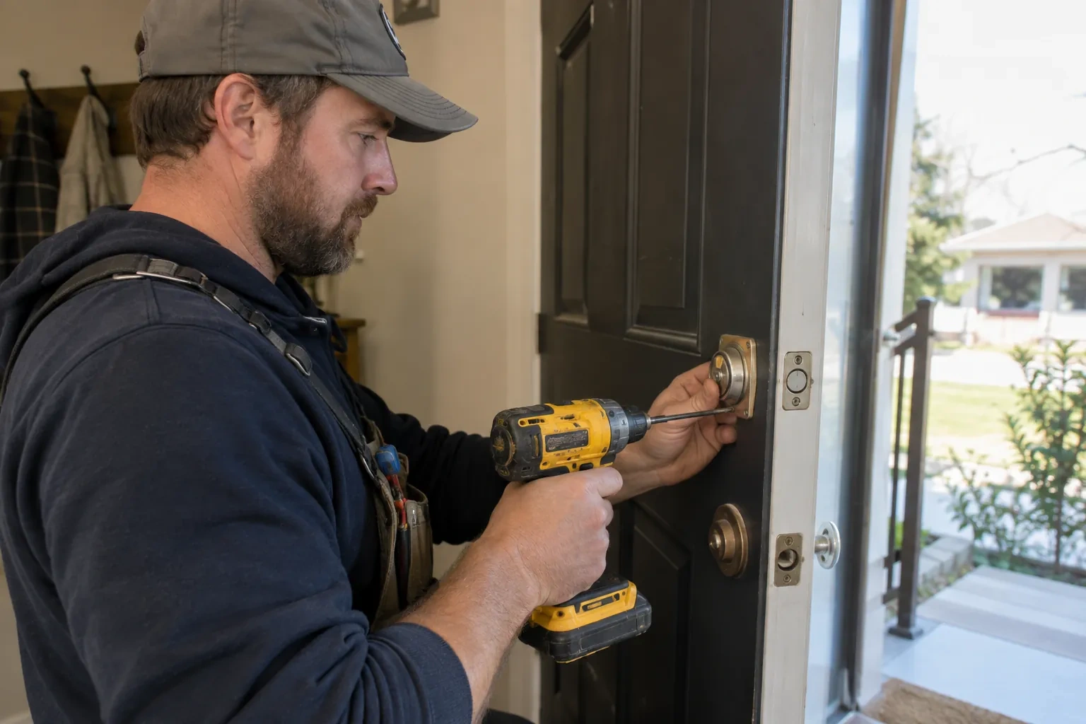 Illustrative locksmith scene; not an actual job